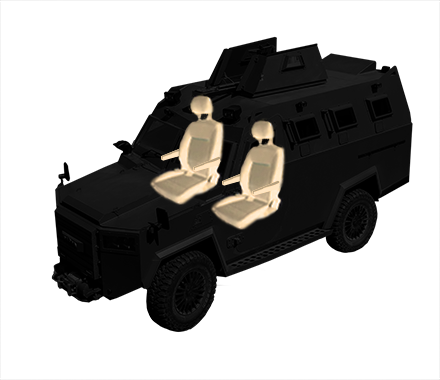  Front seats of the armored personnel carrier 
